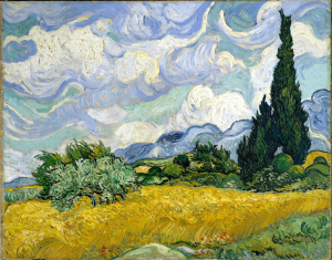 Campo de trigo con cipreses (1889) de Vincent van Gogh
