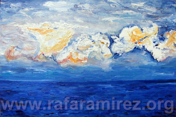 Cielo y mar pintura de Rafa Ramírez