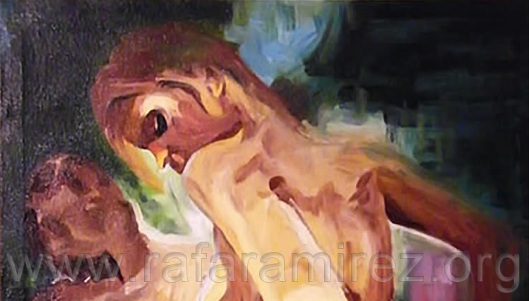Ante tu mirada pintura al óleo de Rafael Ramírez.