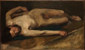 Desnudo masculino (Hombre desnudo). Edgar Degas (1856).
