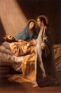Muerte de San José o El tránsito de San José. Francisco de goya (1787).