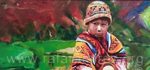 Perú una mirada (El niño). Óleo de Rafael Ramírez.