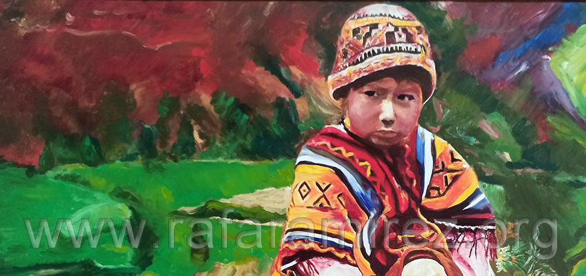 Perú una mirada (El niño). Óleo de Rafael Ramírez.