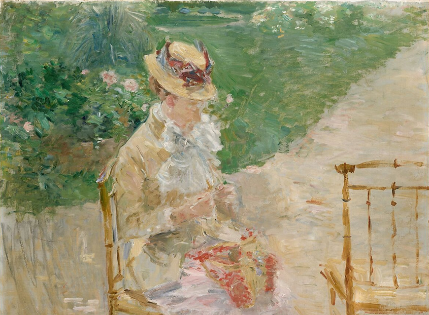 Berthe Morisot: Mujer joven cosiendo (1883).