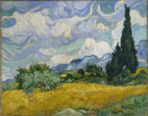 Campo de trigo con cipreses de Van Gogh.