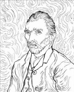 Lámina para pintar de Autorretrato de Van Gogh.
