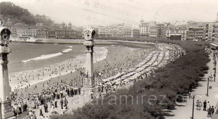 Playa de La Concha (San .Sebastián) 1960. Blog de Rafael Ramírez.