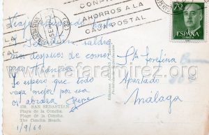 Playa de La Concha (San .Sebastián) 1960. Reverso.