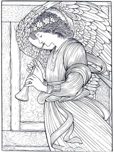 Edward Coley Burne. Ángel tocando una flauta.