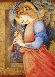 Edward Coley Burne. Ángel tocando una flauta. Blog de Rafael Ramírez.