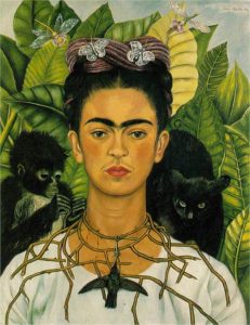 Frida Khalo. Autorretrato con collar de espinas y colibrí (1940). Blog de Rafael Ramírez.