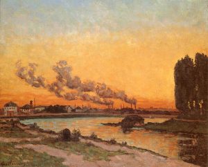Puesta de sol en Ivry (1873). Armand Guillaumin. Blog de Rafael Ramírez.