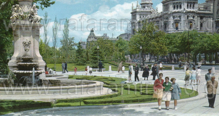 Paseo del Prado. Madrid - Postal (1964). Blog de Rafael Ramírez.