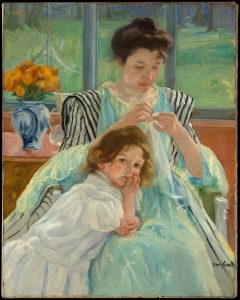 Madre joven cosiendo (1900). Mary Cassat. Blog de Rafael Ramírez.