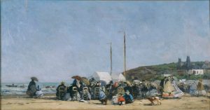 Eugène Boudin. La Playa de Trouville (1864). Blog de Rafael Ramírez.
