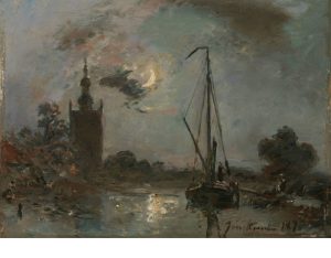 Overschie en la luna llena (1871) Johan Barthold Jongkind. Blog de Rafael Ramírez.