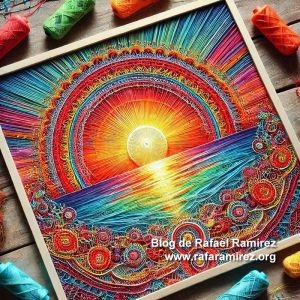 Cuadro realizado con la técnica "String Art". Blog de Rafael Ramírez.