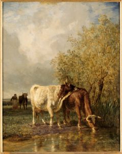 "Vacas bebiendo de un estanque" (1853). Constant Troyon. Blog de Rafael Ramírez.