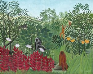 Bosque tropical con monos (1909) de Rousseau. Blog de Rafael Ramírez.