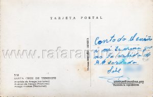 Postal antigua de Santa Cruz de Tenerife (Canarias). Reverso. Blog de Rafael Ramírez.