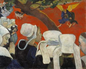 La visión tras el sermón (La lucha de Jacob con el ángel) (1888). Paul Gauguin. Blog de Rafael Ramírez.