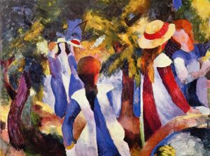 August Macke "Chica en la vegetación" (1914). Historia del expresionismo. Blog de Rafael Ramírez.