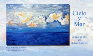 "Cielo y mar" pintura de Rafael Ramírez. Pintura al óleo original.