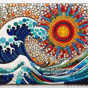 Mosaico 1 con tapones de botella. Blog de Rafael Ramírez.