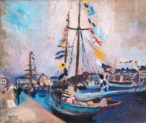 Yate en Le Havre decorado con banderas (1905), de Raoul Dufy. Blog de Rafael Ramírez.