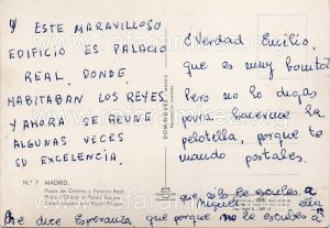 Postal antigua de Madrid. Reverso. Blog de Rafael Ramírez.