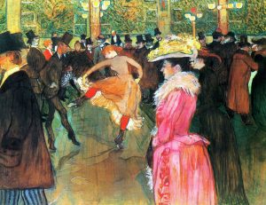 En el Moulin-Rouge: el baile (Au Moulin Rouge: La Goulue y Jane Avril), 1890. Henri de Toulouse-Lautrec. 