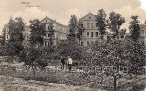 Postal antigua de Málaga Hospital Civil. Anverso. Blog de Rafael Ramírez.