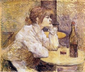 La bebedora (Retrato de Suzanne Valadon), 1888. Henri de Toulouse-Lautrec. 