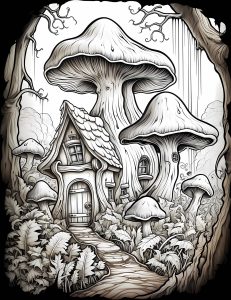 Plantilla para colorear de casas seta. Blog de Rafael Ramírez.
