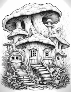 Plantilla para colorear de casas seta. Blog de Rafael Ramírez.