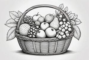 Plantilla para colorear de cesta de frutas. Blog de Rafael Ramírez.
