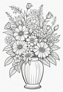 Plantilla para colorear de jarrón de flores. Blog de Rafael Ramírez.