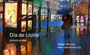"Día de lluvia" pintura de Rafael Ramírez.