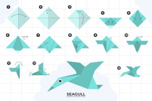 Gaviota. El arte del origami explicado, plantillas y más. Blog de Rafael Ramírez. 