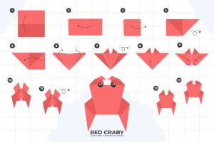 Cangrejo rojo. El arte del origami explicado, plantillas y más. Blog de Rafael Ramírez. 