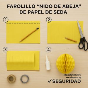 Farolillo “nido de abeja” de papel de seda. Blog de Rafael Ramírez.
