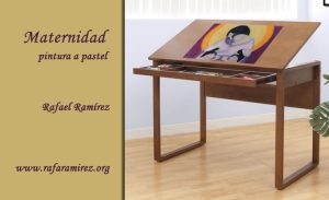 Maternidad pintura a pastel de Rafael Ramírez.