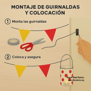 Montaje de guirnaldas y colocación. Blog de Rafael Ramírez.