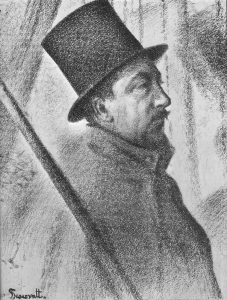 Retrato del pintor Paul Signac. Realizado por Georges Seurat (1890). Blog de Rafael Ramírez.