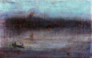 James McNeill Whistler. Nocturne in blue and silver: Wharf in Battersea. Blog de Rafael Ramírez.