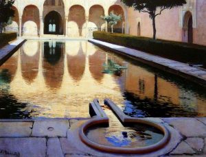 Patio de la Alberca, Generalife, Granada. Santiago Rusiñol. Blog de Rafael Ramírez.