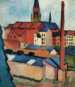 St. Mary’s with Houses and Chimney (Bonn) (1911). August Macke. Blog de Rafael Ramírez.