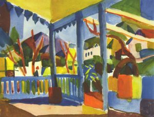 Terrace of the Country House in St. Germain (1914). August Macke. Blog de Rafael Ramírez.
