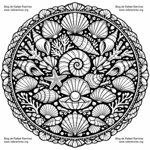 Mandala Verano conchas y caracolas. Blog de Rafael Ramírez.