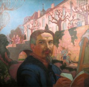 Portrait de l’artiste devant le Prieuré (1921). Maurice Denis. Blog de Rafael Ramírez.